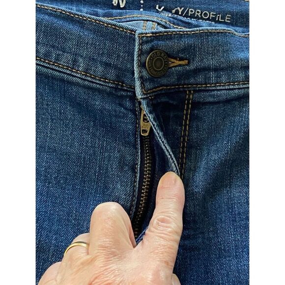 Old Navy Curvy Profile Mid Rise Jeans Blue Size 12 Long Slim Straight Leg - Picture 6 of 11